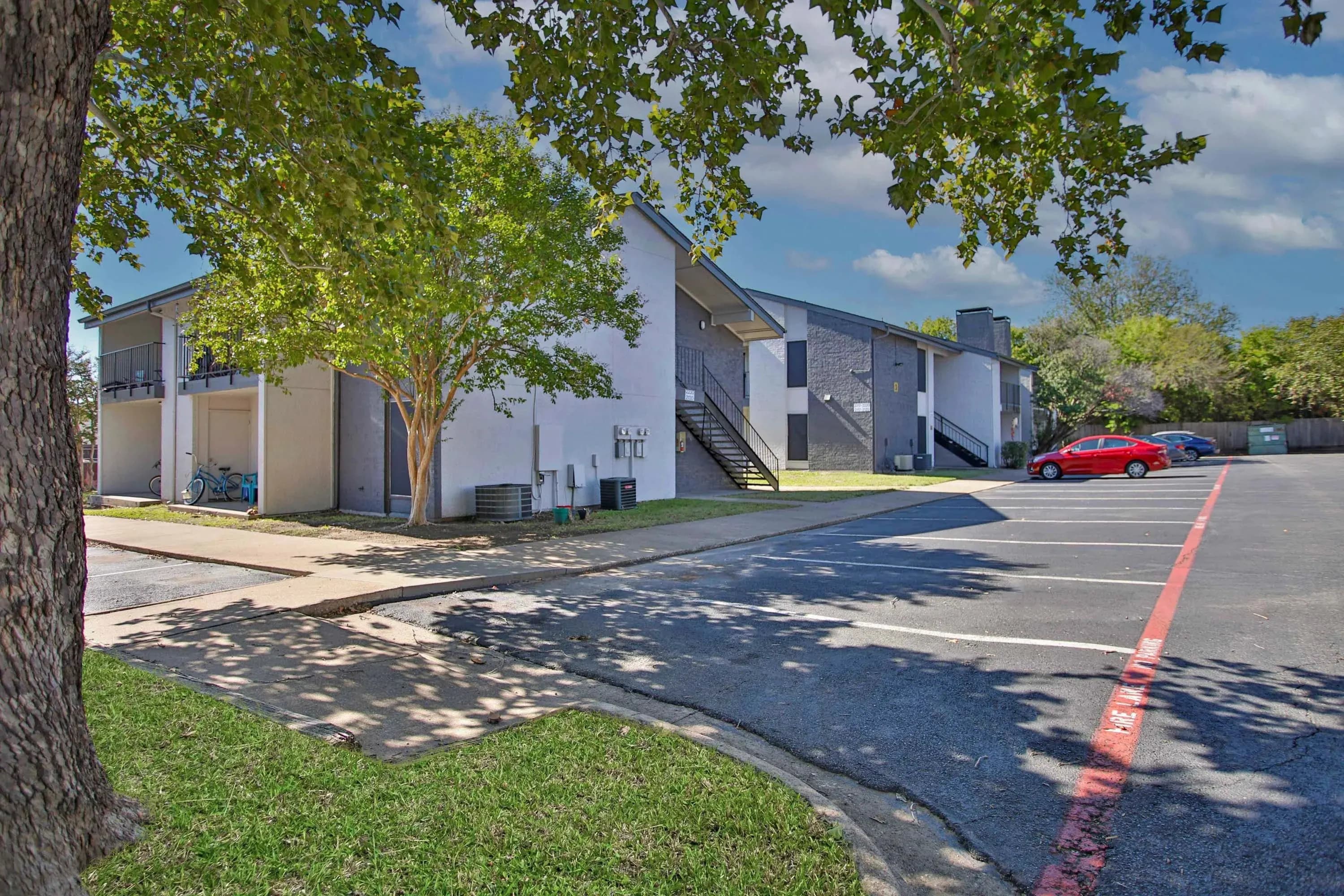 Resident Parking and apartment community exterior